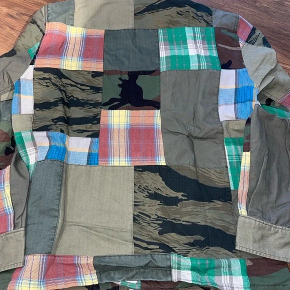 RRL Flannel Patchwork Military Jacket - Picture 13 of 15